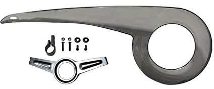 Ronyme Kettenschutz Fahrrad Kettenschutzabdeckung Kettengehäuse Fahrradkurbelgarniturschutz, für 38-40T Kurbeln,Ideal für Rennrad & Citybike,Silber + Schwanzschnalle