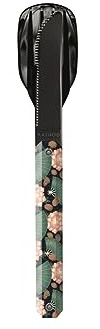 Akinod Cubiertos rectos elegantes gourmet con inserto magnético (cuchillo, tenedor y cuchara) - magnetic straight cutlery 12H34 mod.BLACK MIRROR Eventail