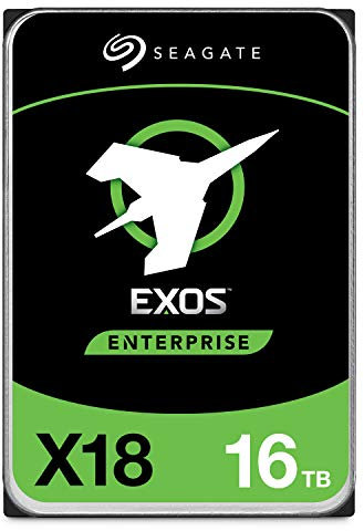 Seagate Exos X18 Enterprise 16TB HDD, CMR 3,5 Zoll, Hyperscale SATA 6GB/s, 7.200 U/min, 512e, 4Kn FastFormat, geringe Latenz mit verbessertem Caching, Modellnr.: ST16000NM000J (Generalüberholt)