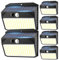 SIGRILL Lampe Solaire Exterieur, Lot de 6 Lumiere Solaire Exterieur avec Détecteur de Mouvement, 150LED Spot Solaire IP65 Etanche Lampe Solaire pour Jardin, Garage, Patio