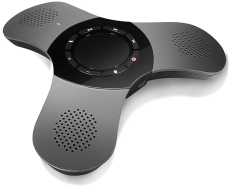 Altavoz Bluetooth para conferencias con micrófono y pastilla de voz premium de 360°, altavoz USB-C para oficina en casa para equipos/zoom, micrófono y altavoz omnidireccional con cancelación de ruido