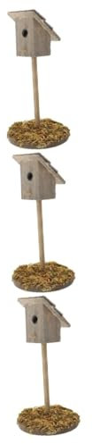 Happyyami 3piezas Mini Casa Decorativa De Pájaro Simulada para Jardín Adorno De Paisaje Miniatura para Casa De Muñecas Herramientas De Decoración