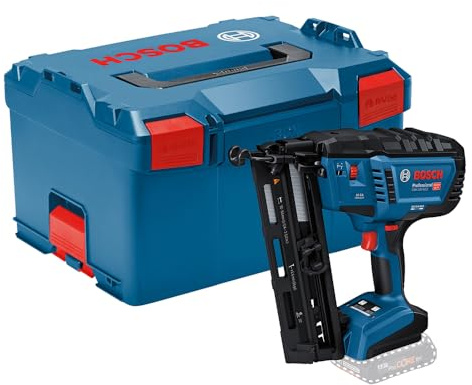 Bosch Professional 18V System clavadora para madera a batería GNH 18V-64-2 (disparo simple, para los siguientes clavos: 32-64 mm, 16 ga (1,6 mm) y ángulo colocación 20°, L-BOXX, sin batería/cargador)