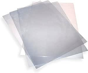 25 fogli di acetato formato A3, 240 micron, in plastica PVC trasparente, resistente, copertura trasparente per rilegatura, stencil, incisione e artigianato
