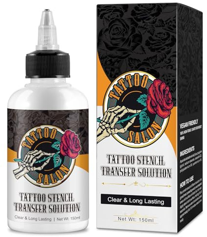 FONPOO Gel de Transfert de Tatouage, Crème de Transfert de Tatouage Transparente Longue Durée 150 ml, Transferts de Gel de Pochoir de Tatouage Conceptions de Tatouage