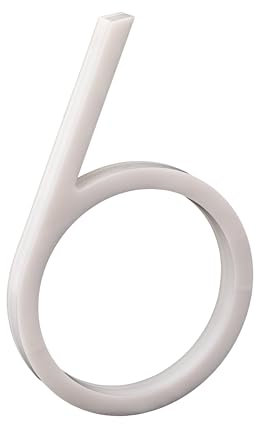nanlyiau número de casa números casa exterior blanco adhesivo 5in numeros casa exterior modernos 3d Número de buzón numeros casa exterior Producción de acrílico(blanco 6)