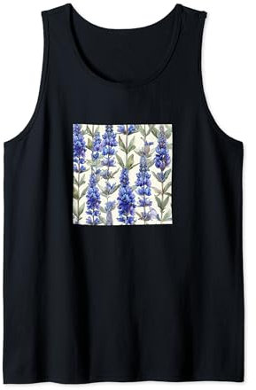 Anise Hyssop Flower Watercolor Pattern Graphic Tank Top