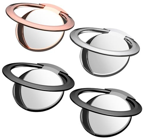 CHROMACRAFT 4 Pièces Anneaux De Support De Téléphone Portable, Accessoires De Téléphone Portable, Support De Téléphone Portable en Métal, Support De Téléphone Portable Rotatif