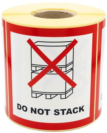 MD Labels Etiquetas de advertencia en rollo, 100 x 100 mm, 500 unidades