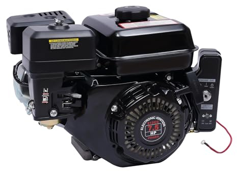 PERFERATE 4 Stroke 212cc Go Kart Engine Motor 7.5HP Electric Start Horizontal Engine OHV Industrial Engine 20mm Shaft Gas Motor Diameter Recoil Start for Scarifier Go Kart