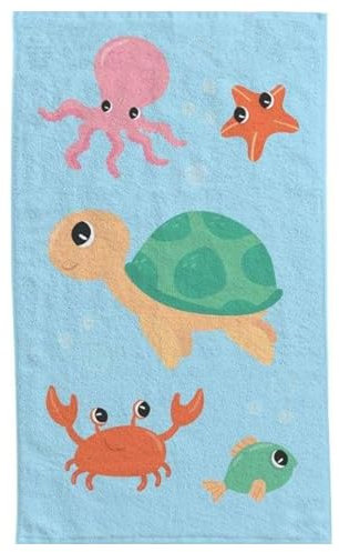 damaloo Kinderhandtuch 30x50 cm aus Baumwolle – Gästehandtuch mit Meerestiere Motiv – Kleines Handtuch für Jungen & Mädchen – Händetuch oder Waschlappen für Kinder