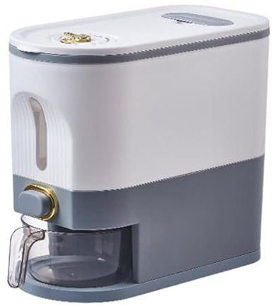 Distributore a grano | Secchio di riso sigillato a trazione | Barile di stoccaggio di grande capacità | Organizzatore di cereali di design della cucina con timer | Contenitore alimentare a prova di um
