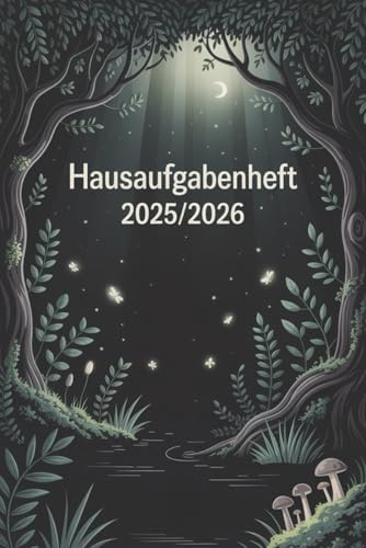HAUSAUFGABENHEFT 2025 2026: A5 Schulplaner | Für Grundschule & Gymnasium | 1 Woche auf 2 Seiten | Mit Datum | Schwarz
