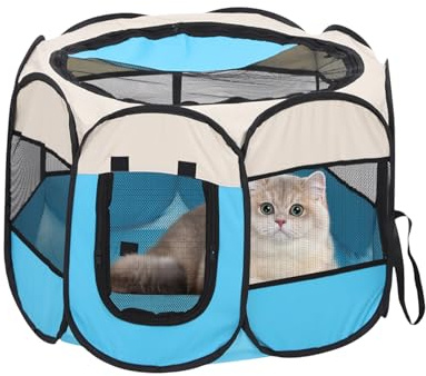 Tienda para Perros Interior,Corralito Semicerrado con Malla para Cachorros Mascotas Interior - Espacioso Transportín Transpirable para Cachorros y, para Viajes y Exteriores