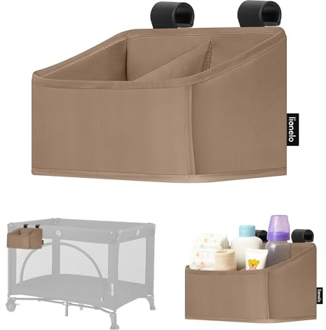lionelo Organisateur Lit Bébé Sidepocket Small, Pochette Suspendue Lit, Table à Langer, Couches, Lingettes Bébés, pour Chambre Enfant, 26x12x15 cm
