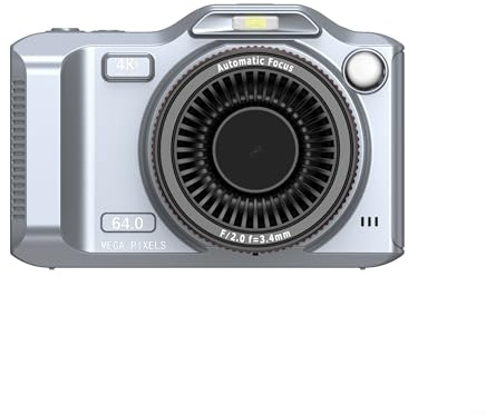 Cámara digital 4K de doble lente con pantalla HD de 2.8 pulgadas, capacidad de zoom de 18x, WiFi para compartir instantáneamente, soporta tarjeta de 256 GB para fotografía de viajes (plata)