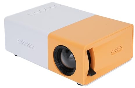 Fabater Miniprojektor, 1080P Full HD Smart-projektor med Automatisk Kalibrering och Inbyggd Högtalare, Kompatibel med TV Stick Smartphone//USB, för Hemmabio Utomhuscamping