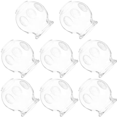 GALPADA 8pcs Glass Cupping Cups Set Thick Glass Vacuum Cupping Cups for Back Therapy for Home Use Circulation