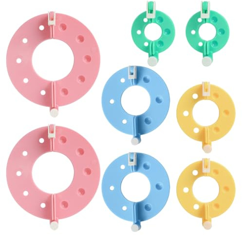 8 pièces Outil de Fabrication de Pompons 4 Tailles, Machine à Tricoter avec Pompons, DIY Pompoms Kits de Fabrication de Poche Artisanale pour Chapeaux, Poupées (3.5/5.5/7 Et 9 cm)