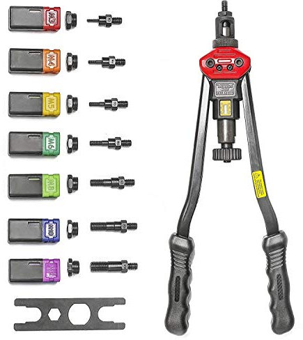 Riveter manuel 410 mm M3 M4 M5 M6 M8 M10 M12 BT607 Outils de rivetage avec système de réglage d'écrou