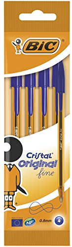 BIC 872721 kulspetspenna Cristal fine, 4-pack, blå