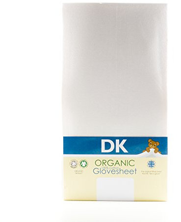 DK Glovesheets Spannbetttuch für Babykörbchen, 100% Bio-Baumwolle, Größe L, Weiß, bis 78 x 33 cm