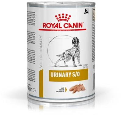 Royal Canin Veterinary URINARY S/O Canine Mousse | 12 x 410 g | Alimento completo para perros adultos | Para perros con problemas urinarios como cristales y piedras de estruvita