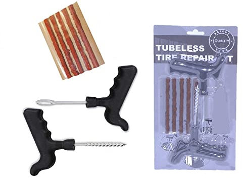 Valmoni Sport Kit Reparación Pinchazos Emergencia Reparador Neumáticos 5 Mechas Rueda Antipinchazos Moto Coche Quad Scooter