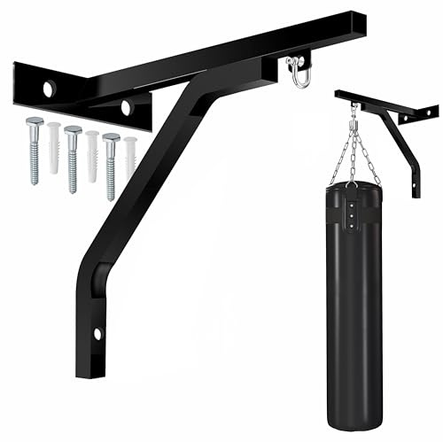 Heavy Duty Wall Mounted Punch Bag Bracket with D-Shackle Swivel & Fixings – Boxing Bag Hanger Stand for MMA, Muay Thai, Kickboxing, Training, Home Gym Equipment, Punching Bag Wall Mount Support Hook