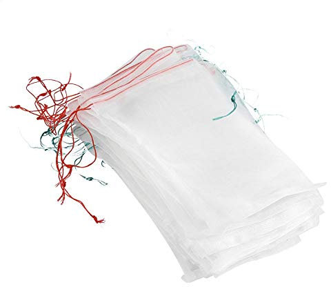 Lot de 50 Sacs De Protection pour Plantes Fruitées avec Cordon De Serrage, Sac en Maille Respirante Contre Les Insectes, Les Insectes, Les Insectes Et Les Oiseaux, Outils De Jardinage 25 * 15cm
