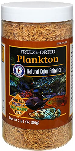 San Francisco Bay Brand Freeze-Dried Plankton Fish Food - Natural Color Enhancer for All Freshwater and Saltwater Fish, Cichlids, Tetras, Catfish - High Protein (67.4%) Guppy Fish Food - 2.84 oz (80g)