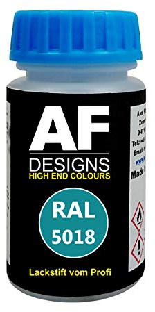 Alex Flittner Designs Penna per ritocchi RAL 5018 TURCHESE opaco 50ml ad asciugatura rapida Acrilico