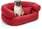 Juelle Kleinkind Hundebett - Kleinkind Hundesofa, Abnehmbarer Bezug maschinenwaschbar, flauschiges Bett, Hundesessel Santi S-XXL (Größe: S - 70x50cm, Rot)