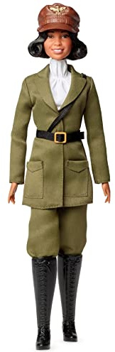 Barbie Signature Femmes d’Exception Poupée Bessie Coleman, Tenue d’aviatrice, Emballage prêt à Exposer, à Collectionner, Jouet Enfant, Dès 3 Ans, HJX36