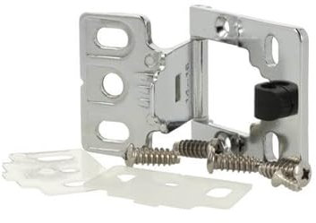 Gedotec Aufschraub-Scharnier EASY aus Stahl | 1 Stück Möbel-Scharnier für Türen aus Holz oder Glas | Chrom poliert | Türdicke: 14-16 mm | Öffnungswinkel 180° | inkl. Befestigungsschrauben