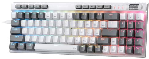 Redragon K655 75% RGB Kabelgebundene Gaming-Tastatur, 78 Tasten Hot-Swap mechanische Tastatur mit Aluminiumabdeckung, verbessertem Sockel und Onboard-Makro-/Medientasten, linearer roter Schalter