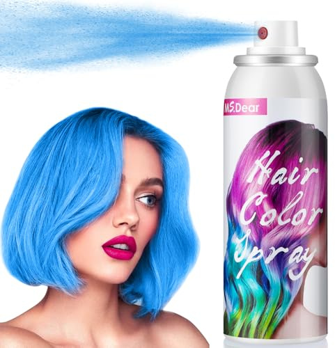 Temporary Hair Colour Spray for Kids & Adults, 100ML Vibrant Shades, Washable Hair Dye for Parties & Holidays, Blue