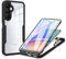 for Samsung Galaxy A16 Case Built-in Screen Protector, 360°Full Body Military Grade Drop Protection Transparent Silicone Rugged Bumper Cover Clear Phone Case for Samsung Galaxy A16 4G/5G, Black