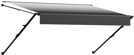 VEVOR Manual RV Awning Complete Kit, 20' Retractable Awning with Aluminum Alloy Frame, Outdoor Trailer Awning, Fit for Most RVs(Black Fade)