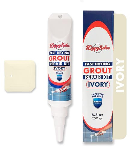 Tile Grout, Repair Kit, Restore & Renew Tile Joints Line, Fast Drying Tile Grout Paint Squeeze Tube for Bathroom Shower Kitchen Floor, Waterproof (8.8 oz, Ivory)