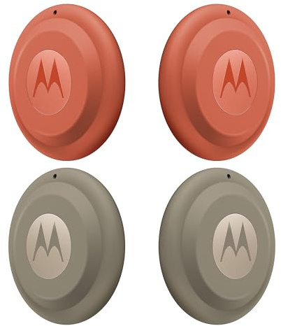 Motorola Moto Tag 2 (4-Pack), Android Tracker, Bluetooth Channel Sounding + UWB, IP68 Protection, Long Battery Life, Pantone Arabesque & Laurel Oak