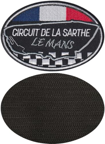 FROM HAWAII WITH LOVE - A812 - Dimension: 10 cm x 6,7 cm - Ecusson Patch Brodé Avec Scratch Cousu Au Dos + Carré Scratch A Coudre, Face Opposé 10 cm x 10 cm Offert/le mans circuit course automobile