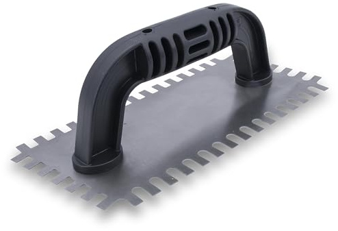 MARSHALLTOWN QltEconomyNotchedTrowels, Double Notch Trowel Style, Square & U-Shaped Notch Shapes, 1/4x3/8x1/4 & 1/4x1/2x1/4 Notch Sizes, 9x4in Blade, Angled Blade, Made In The USA, 239