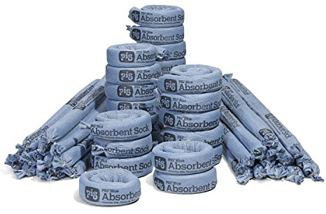 PIG Blue Oil Absorbent Sock | 50 Socks | 1.5 Dia x 29 | Absorbs up to 20 Oz per Sock | MA1097