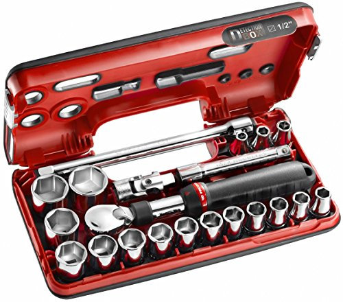 FACOM Coffret Cliquet Extensible 1/2 Detection Box Métriques 6 Pans - 21 Pièces - SXL.DBOX1PB
