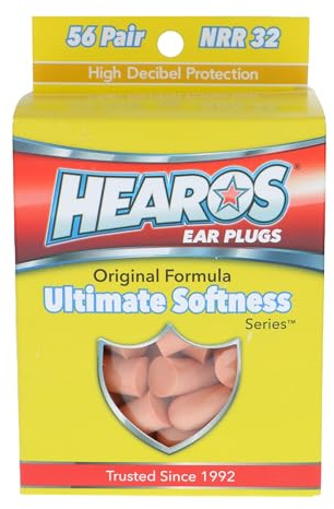 Hearos Ultimate Softness Gehörschutzstöpsel Serie Ohr Stecker, beige, 56 Paar