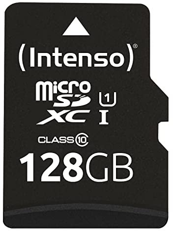 Intenso premium microsdxc memory card (adaptador sd incluido), class 10 uhs-i, 128 gb, negro.