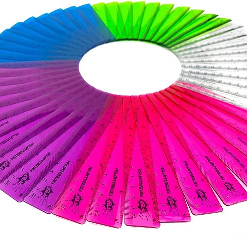 Ashton och Wright – 6 tum/15 cm linjaler – okrossbara (Pack of 50, Transparent)