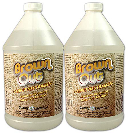 Quality Chemical Brown Out Carpet Stain Remover/Carpet Cleaner Solution for Machine/Carpet Cleaning Solution/Carpet Clean/Rug Cleaner Solution/Carpet Shampoo Cleaner/Rug Shampoo - 128 oz (Pack of 2)