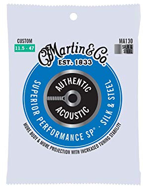 Martin Acustico NUOVA VERSIONE Silk & Steel Custom (11½-47) Seta E Acciaio, Set singolo